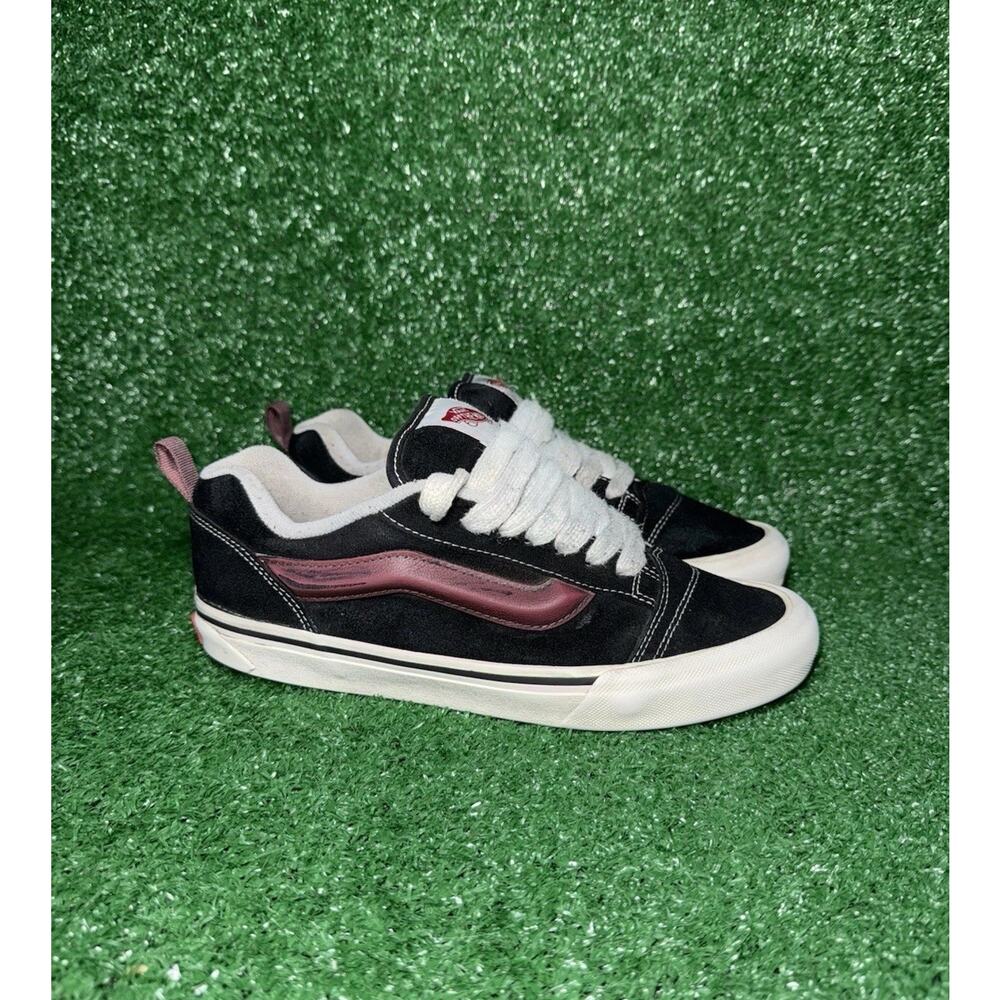Vans Knu Skool Mens Size 8 Black White‎ Athletic Skateboard Suede Shoes Sneakers